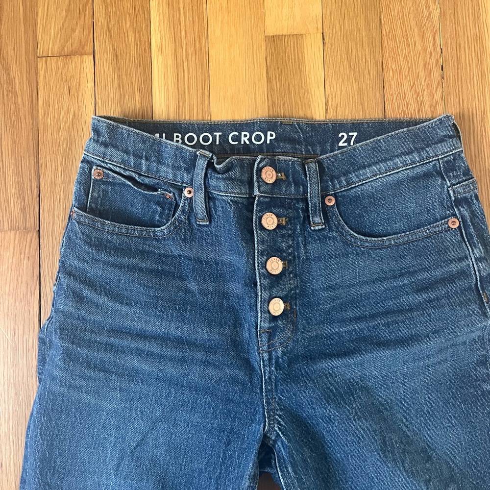 J.Crew Button Fly Demi Boot Crop Jeans